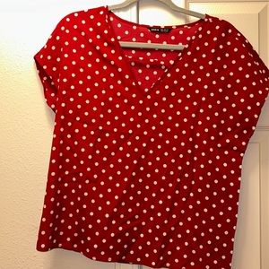 Short sleeve blouse polka dots